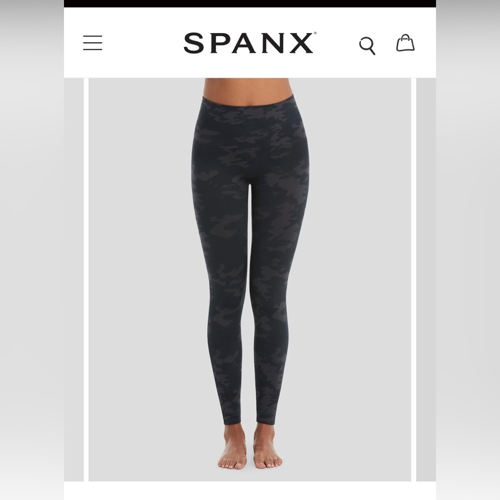 Spanx Black camo seamless leggings, brand new